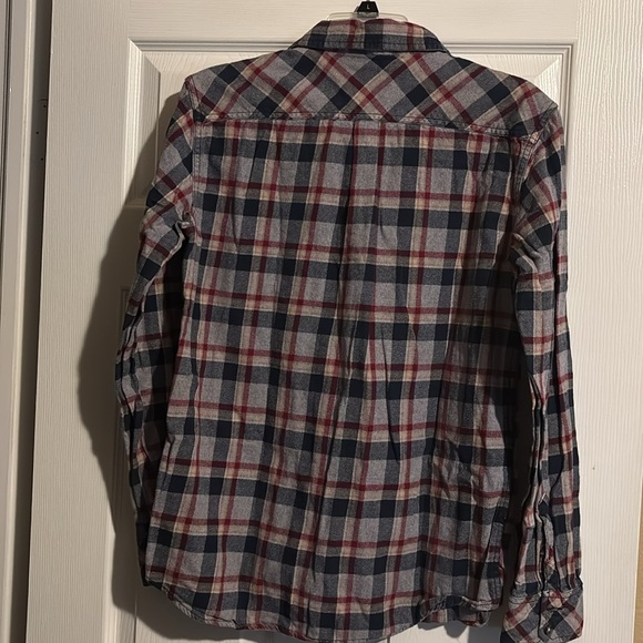 Burton men’s gray long sleeve button down flannel shirt size medium - Picture 7 of 11
